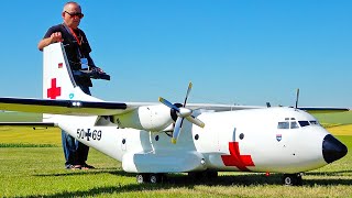 HUGE RC TRANSALL C-160 SCALE MODEL AIRPLANE DEMONSTRATION FLIGHT WITH TOUCH-AND-GO-MANEUVER