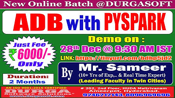 ADB with PYSPARK Online Training @ DURGASOFT