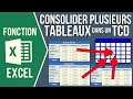 EXCEL -  CONSOLIDER PLUSIEURS TABLEAUX DE DONNÉES DANS UN TABLEAU CROISÉ DYNAMIQUE