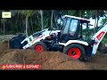 Bobcat backhoe loader day night working jcb hitachi rider