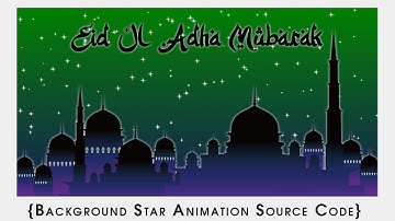 Eid Mubarak 2020 | Web Tutorial Guru | Background Star Animation Effect Using JavaScript | Happy Eid
