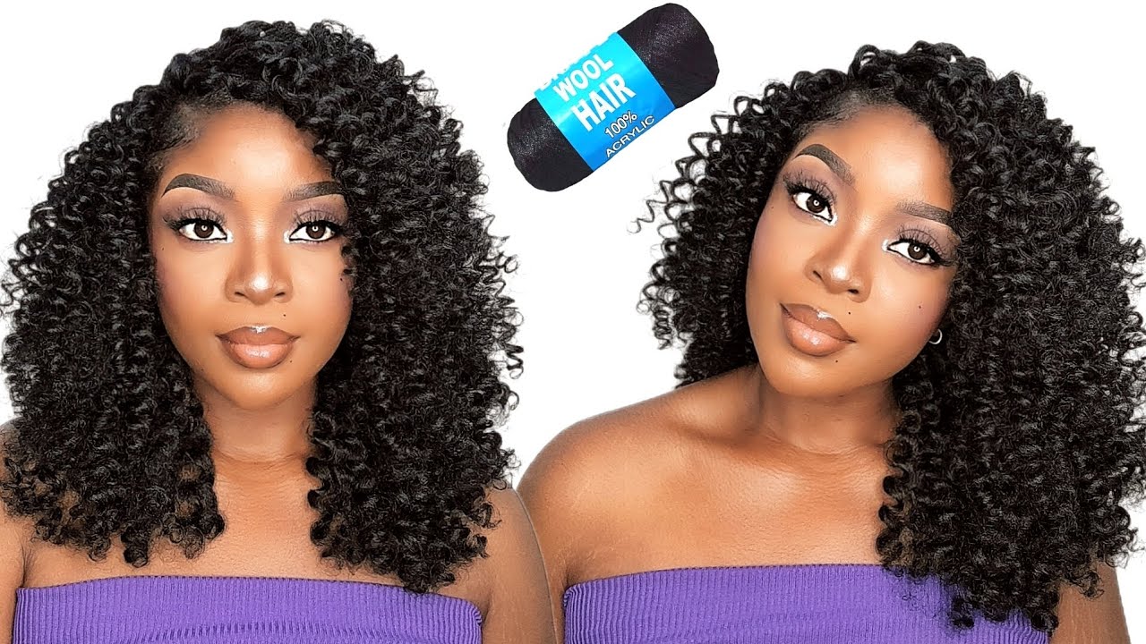 Wow😱 Very Simple Crochet Bouncy Curly Wig Using Brazilian Wool Attachment