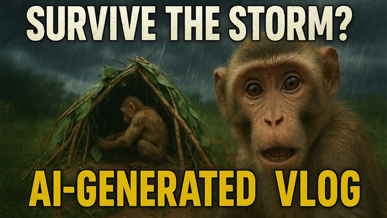 Ar. Monkey Vlog: Building a Shelter Before the Storm - YouTube