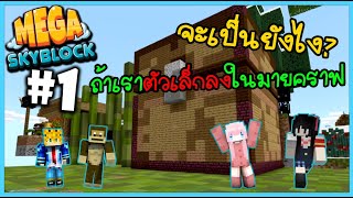 จะเป็นยังไงถ้าเราตัวเล็กลงในมายคราฟ!! (Minecraft Mega skyblock) #1