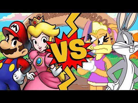 M.U.G.E.N Battles | Mario/Peach vs Bugs Bunny/Lola Bunny | Super Mario Bros. vs Warner Bros.