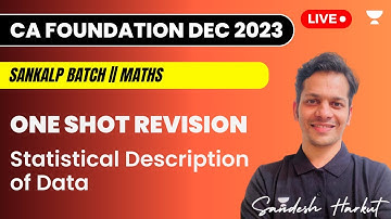 One Shot Revision | Statistical Description of Data | Sandesh Harkut