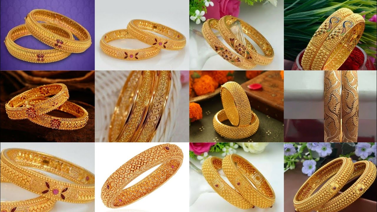 15 most Beautiful Gold Bangles Designs Collection