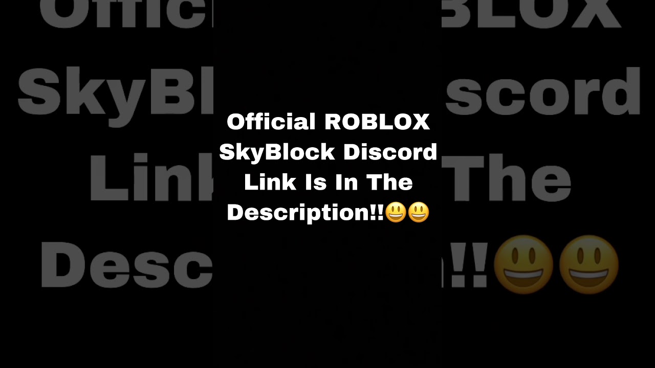 Official Roblox Skyblock Discord Link Youtube