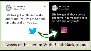 How to Post Tweets on Instagram with Black Background "tweet quote" screenshot 2