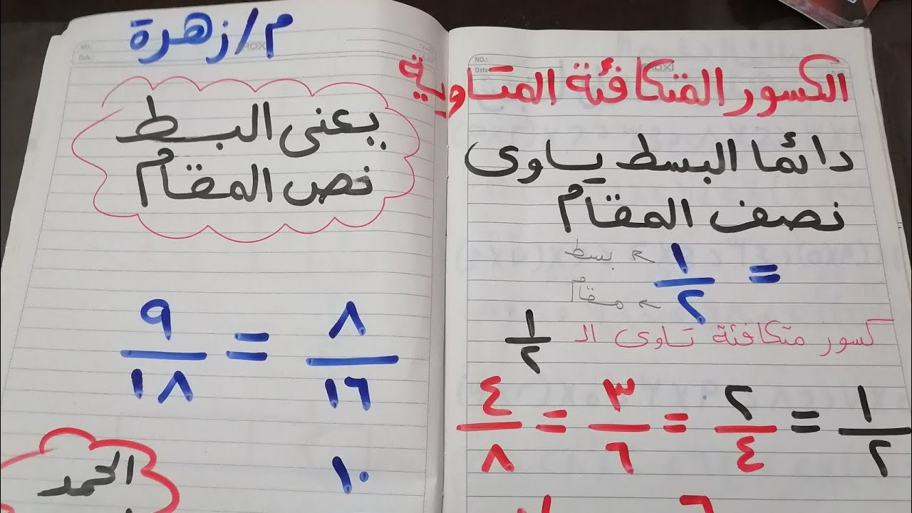 تمهيد الكسور المتكافئة للصف الثالث الإبتدائي 🙈لا تحتاري ولا تتعبي معايا هتفهمي🤔
