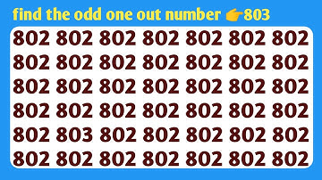 find the odd one out number and later challenge  | only  1%  can  solve it !"