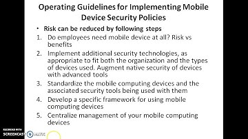 Operational Guidelines for Implementing Mobile Device Security
