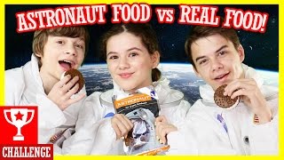 ASTRONAUT FOOD vs. REAL FOOD CHALLENGE!!! Outer Space Taste Test! |  KITTIESMAMA