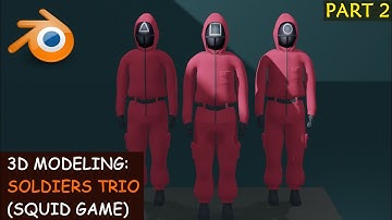 3D Modeling: Squid Game (Soldiers) - Part 2 of 3