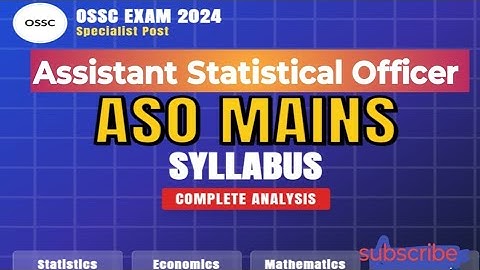 Ossc specialist assistant statistical officer mains syllabus discussion, strategy 