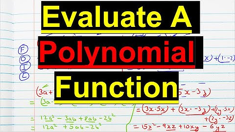 EVALUATE A POLYNOMIAL FUNCTION FOR A GIVEN VALUE | Algebra 2