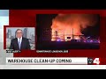 Cleanup of fire-damaged warehouse to begin soon
