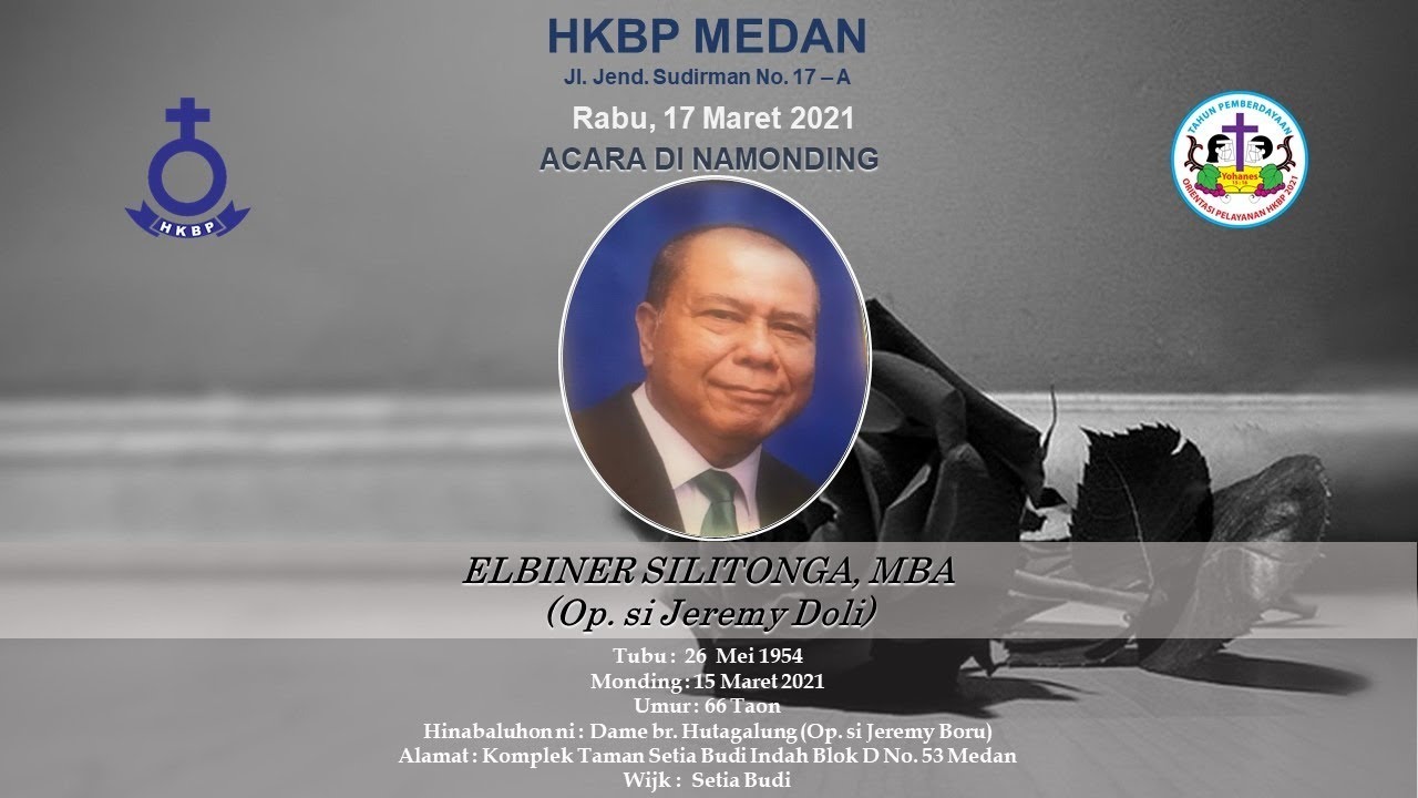 Acara Live Streaming Di Namonding - Elbiner Silitonga MBA  Op  si Jeremy Doli  - Rabu  17 Maret 2021