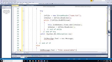 CIS150 Ch 13 5 Using StreamReader