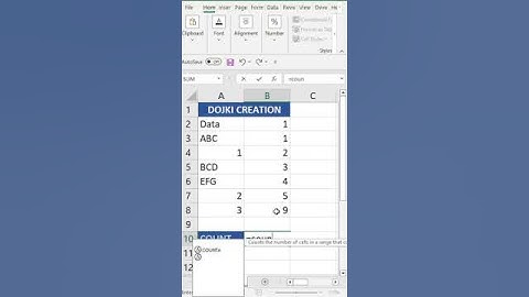 Excel Count Formula vs Counta Formula: Which One to Use? | Dojki Creation