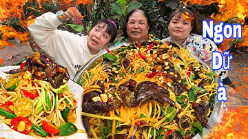 Huỳnh Như Vlogs Lần Đầu Làm Mâm Gỏi Ba Khía Trộn Đu Đủ Khổng Lồ Ăn Cùng Như Ú Tv Và Cô Tư Áo Bông