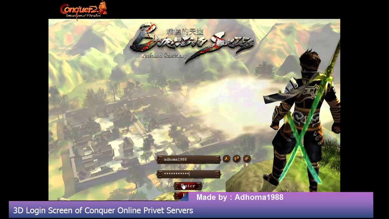 Conquer Online New 3D Login Screen Made by Adhoma1988 