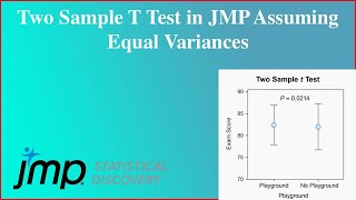 Famous 2 Sample T Test in JMP Assuming Equal Variances Among Groups Profile