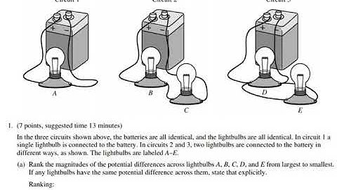 AP Physics 1 - AP Physics 2 - 2017 FRQ - Circuits - Power Energy Parallel And Series Connection