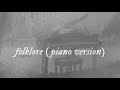 Folklore Piano Version