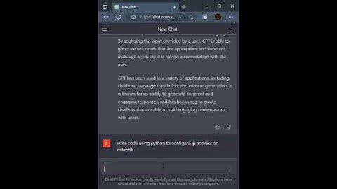Challenge chatgpt to write code to confugure ip address on router mikrotik
