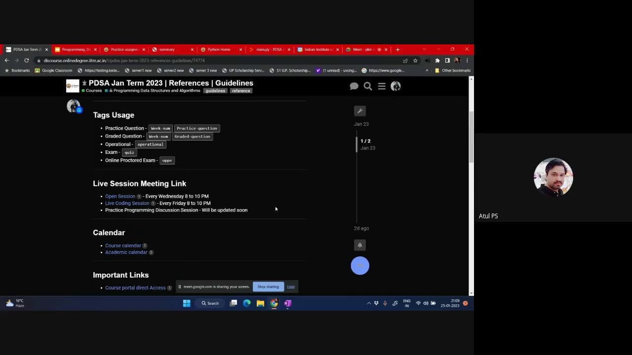 PDSA_Week 1 Open Session YouTube