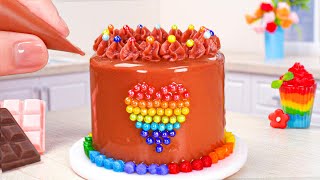 Rainbow Chocolate Cake🌈 Tasty Miniature Rainbow Cake Decorating | Awesome Tiny Colorful Cake Recipe