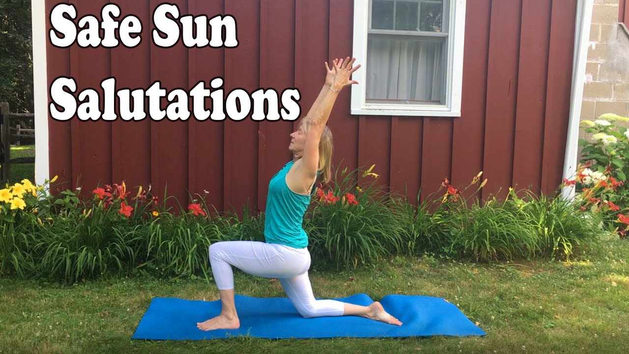 Yoga practice set steps to sun salutations Vector Image