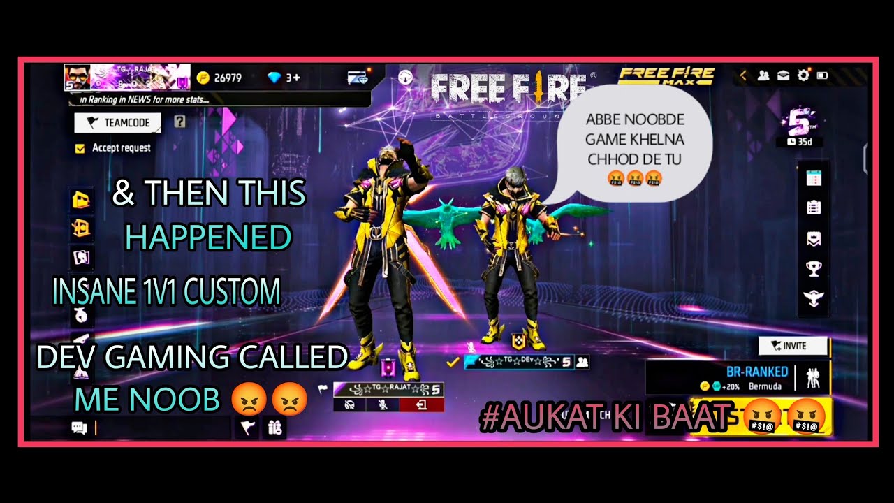 PRO PLAYER CALLED ME NOOB THEN THIS HAPPENED INSANE 1V1 CUSTOM AUKAAT 