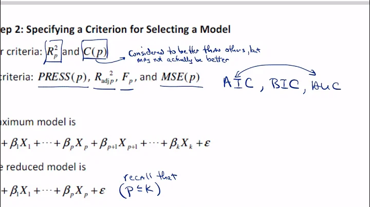 Applied Regression L47 Chapter 16 Part 1 Model Selection