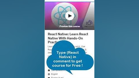 React Native Learn React Native With Hands On Practices For free #udemy #freecourse #course
