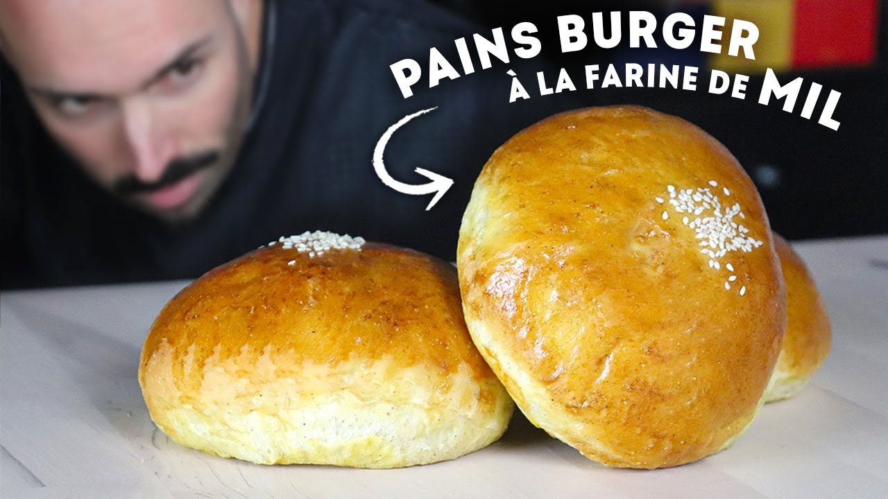 PAINS BURGER  la FARINE de MIL Comment faire des Buns Maison