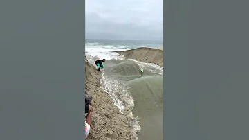 Surfer Gets Swept out to Sea by River Rapids #shorts #shorts30