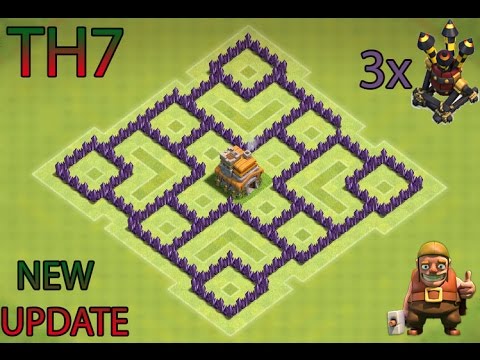 CLASH OF CLANS- TH7 FARMING BASE BEST TOWN HALL 7 DEFENSE WITH 3x AIR DEFENSES