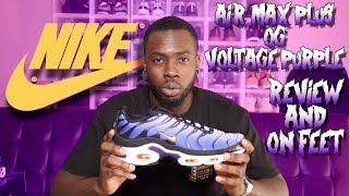 air max plus voltage purple on feet