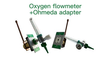 Brass oxygen flowmeter with humidifier, ohmeda adapter