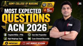 ARMY BSC NURSING | NURSING APTITUDE MOST EXPECTED QUESTIONS 2026 | MCQS ACN JALANDHAR | AIN GUWAHATI