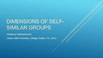 Volodymyr Nekrashevych, Dimensions of self-similar groups