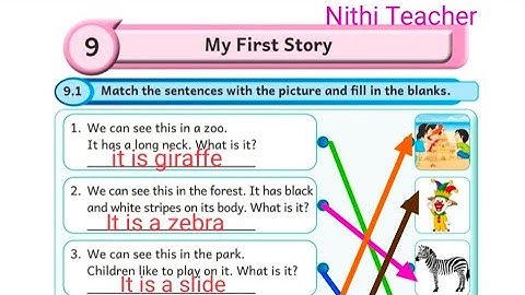 5th std English term 1 unit 9 my first story Ennum Eluthum English work book ans key pg no 98-104