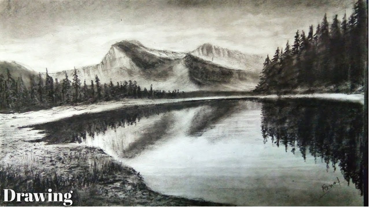 Charcoal Drawing Landscape