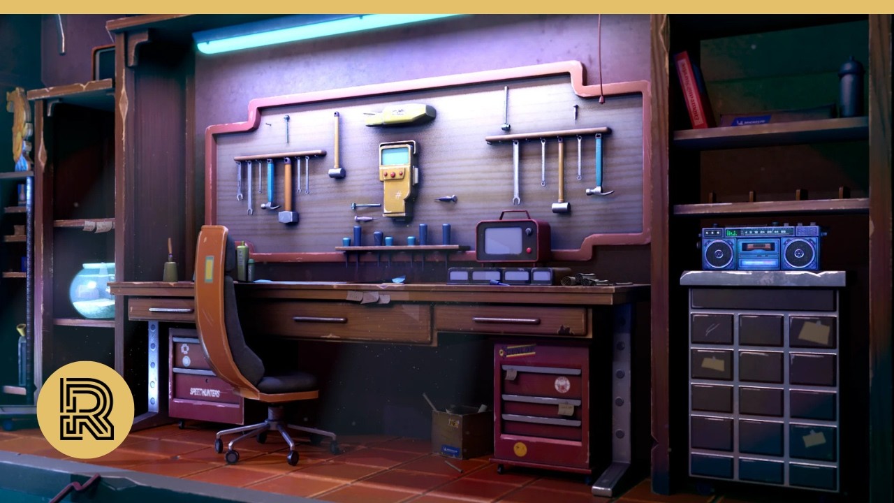 A Cozy Stylized Garage Brought to Life in 3D | The Rookies