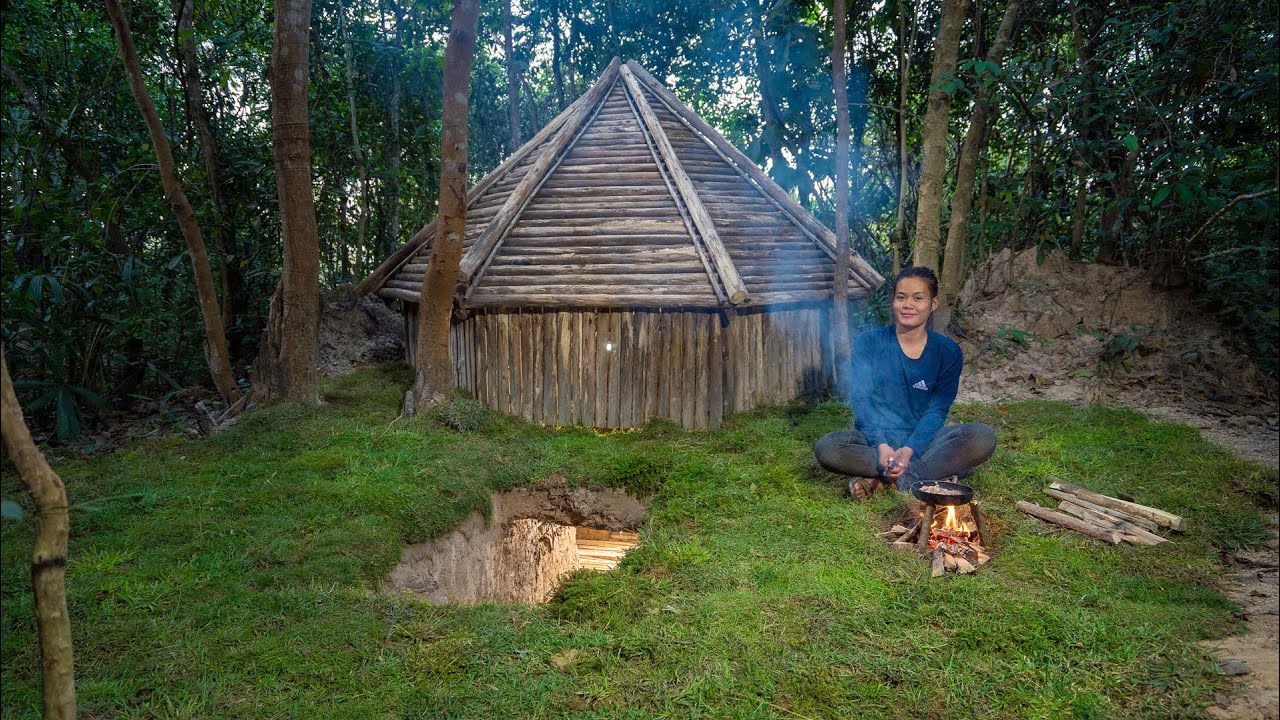 Girl Living Off Grid Build The Most Secret Underground Tunnel Shelter ...
