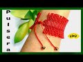 CÓMO HACER PULSERAS CON CANUTILLOS Y MOSTACILLA rojos en telar paso a paso muy fácil DIY / BRAZALETE