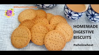 Homemade Digestive Biscuits Recipe|How to make Biscuits at home|Whole Wheat Biscuits