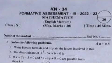 10th Class FA-3 Maths Real Question paper 2022-23 💯% pakka 10000% real paper #fa3 #maths #10thclass